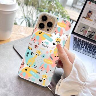1pc Exquisite Cute Animal Pattern Imd Matte Finish Full Package Phone Case Compatible With IPhone 11-15 Pro Max