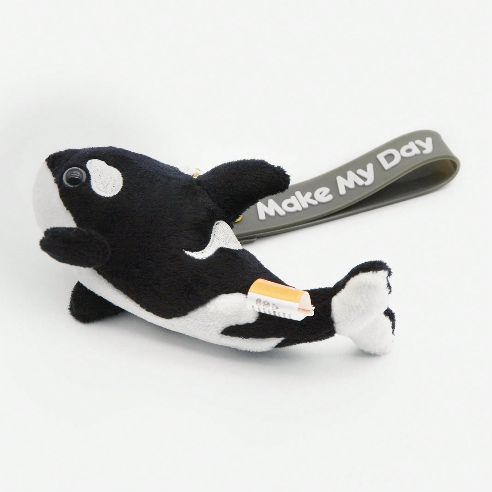 Makemyday Ocean Series Plush Toy Black Orca Whale Keychain Bag Hanging