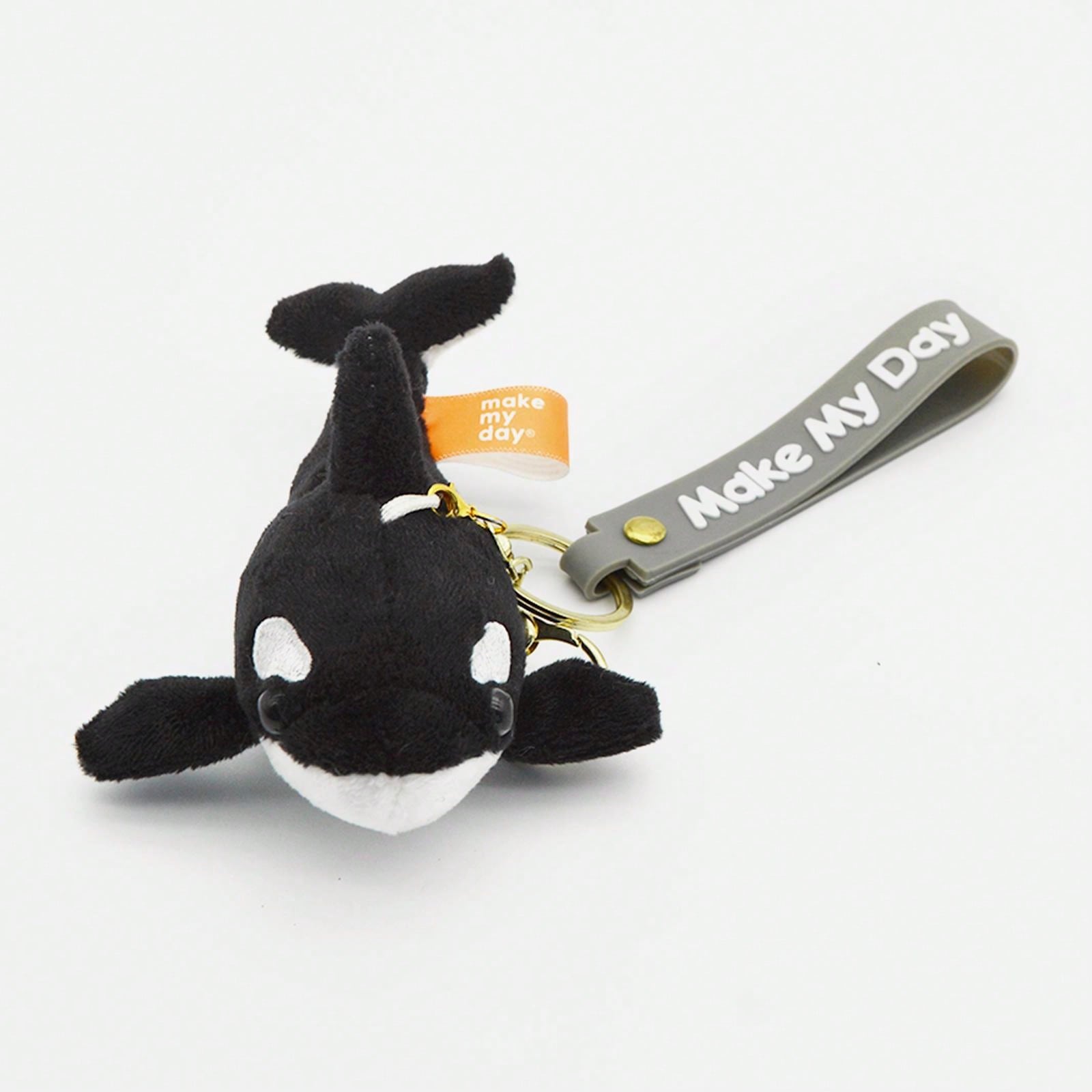 Makemyday Ocean Series Plush Toy Black Orca Whale Keychain Bag Hanging