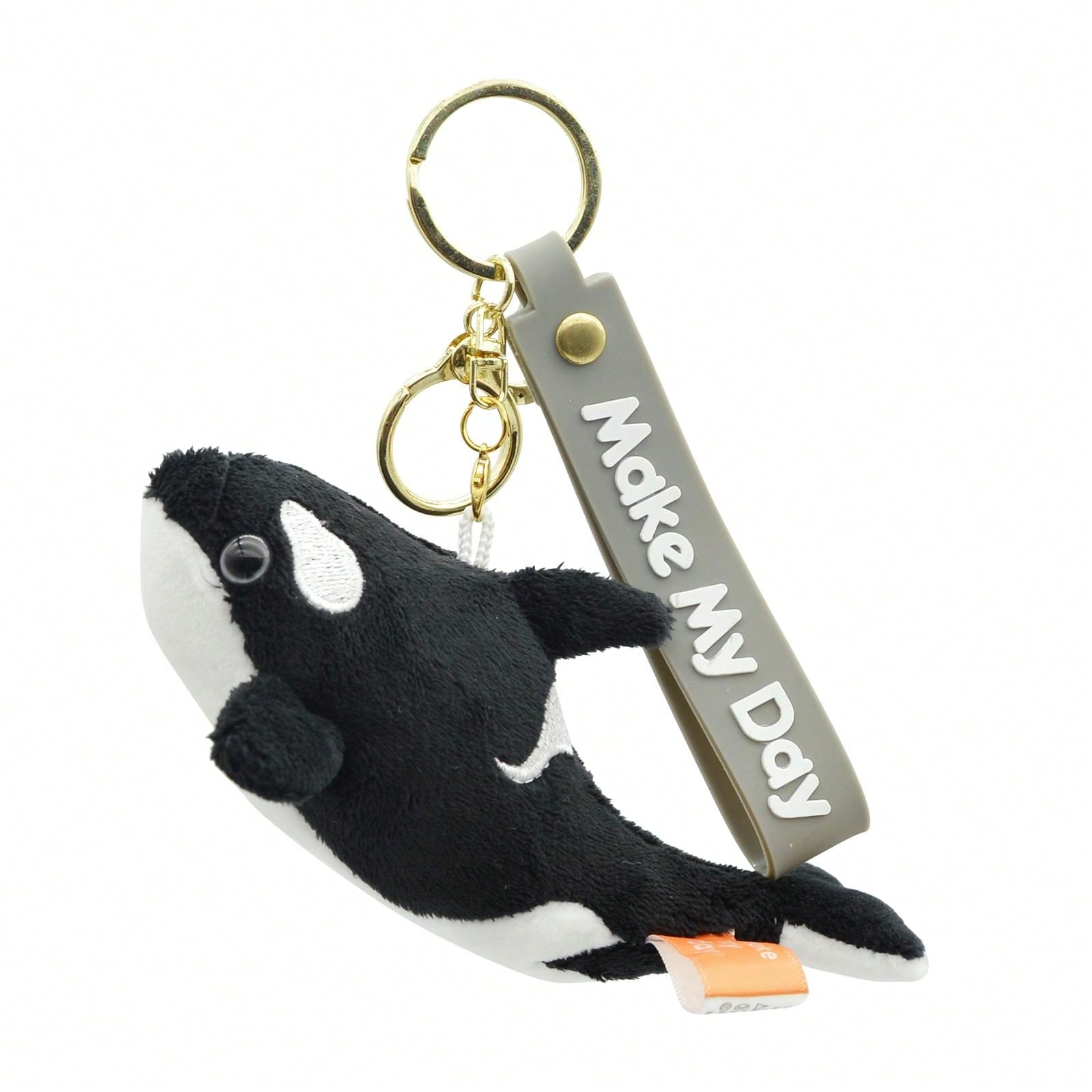 Makemyday Ocean Series Plush Toy Black Orca Whale Keychain Bag Hanging