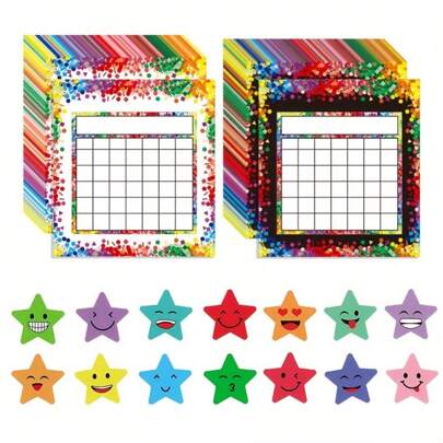 Set Of 10 Classroom Reward Charts In 2 Designs With 600 Star Stickers For Classroom Teaching Or Home Use Back To School