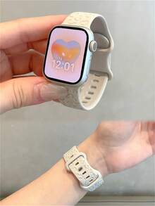 雕刻豹紋手環，適用於Apple Watch 49mm、38mm、40mm、41mm，軟紫外線運動錶帶，適用於Ultra2、9、8、7、SE、6、5、4系列 - 星光 - 查看 1