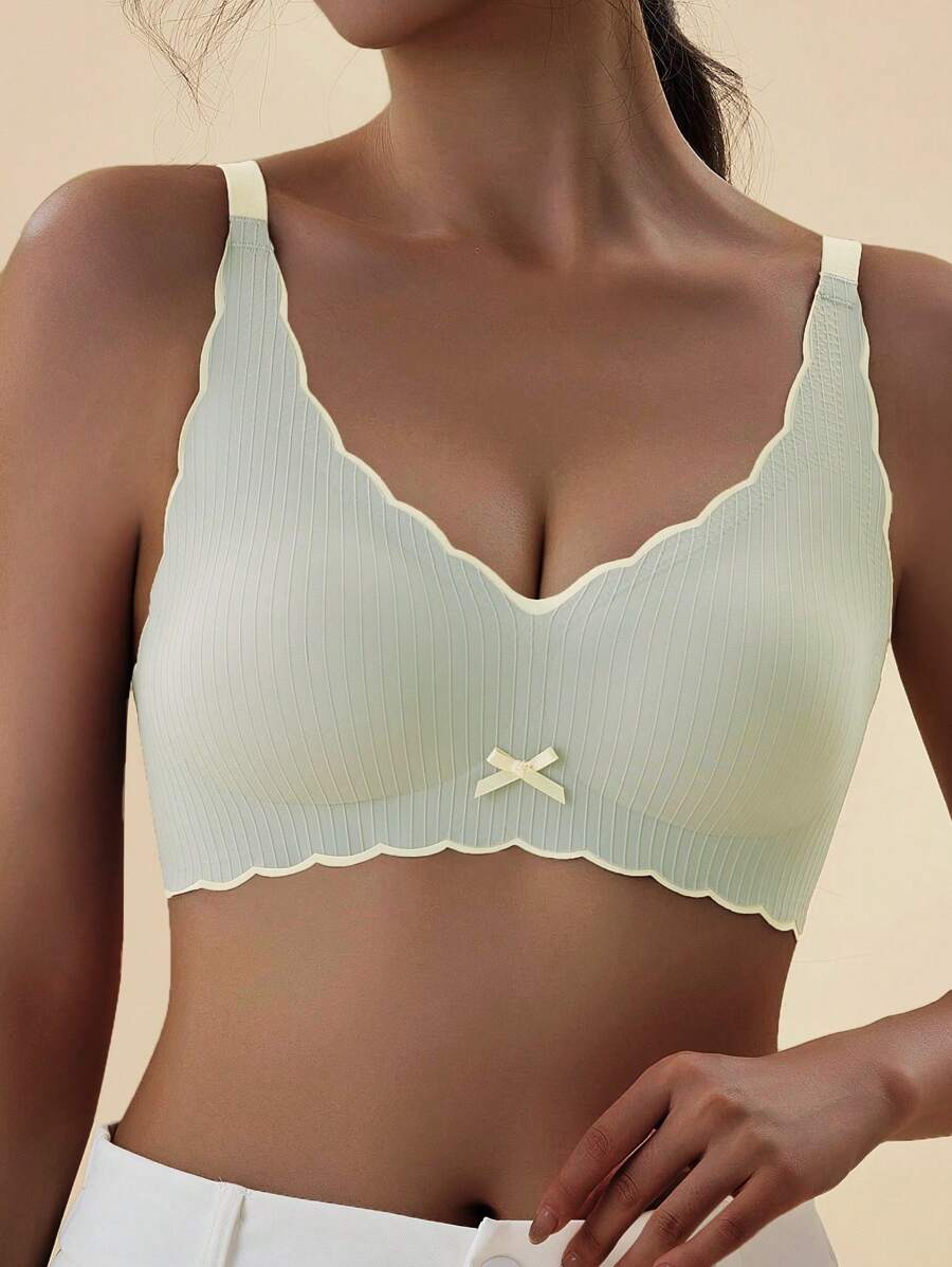 Seamless, Comfortable, Thin Bra For Small Breasts - Mint Green - View 1