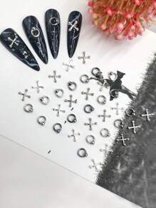 40pcs Mixed Alloy Punk Nail Art Decoration Accessories DIY Nail Charms Nail Gems Nail Supplies