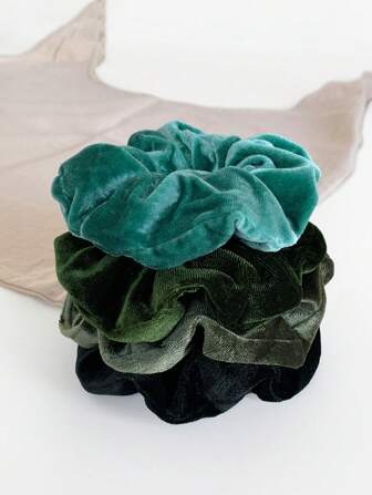 4 st/1 st mörk kaffe sammet scrunchie hårsnodd hästsvanshållare hårresår hårgummiband scrunchies hårrep elastiskt hårsnodd, hårnålar håraccessoarer