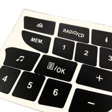 1pc 16-Key Car Interior Button Repair Sticker For Ac Audio Control Knob, Cd Button, Etc. - Black - View 3