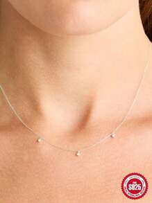 1入925純銀北極星項鍊女款細緻珠寶產品,約會必備 - 銀色 - 查看 4