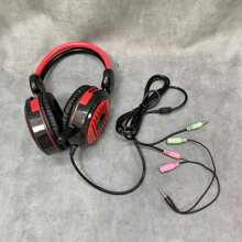 7.1聲道usb3.5毫米有線耳機,帶麥克風,適用於電腦遊戲,音樂,電話,網上學習,適用於桌面和筆記本電腦,男女適用,耳罩式,深低音 - 黑色 - 查看 7