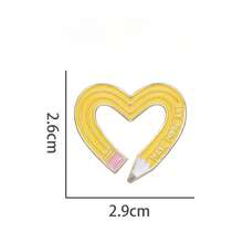 1入女士卡通扭曲鉛筆形胸針,時尚可愛的日常服裝/包飾,金屬徽章/補丁