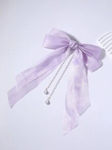 1pc High-End Large Bowknot Hair Clip - Purple - View 2