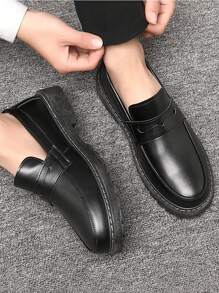 Nam Thoáng khí Da Linh hoạt Đen Giải trí Làm việc Giày ống Chelsea , Giày lười Thiết kế - màu đen - Xem 2