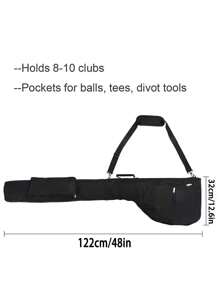 1pc Golf Club Rifle Bag, Foldable Golf Bag With Shoulder Strap, Excluding Other Accessories - Black - View 7