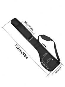 1pc Golf Club Rifle Bag, Foldable Golf Bag With Shoulder Strap, Excluding Other Accessories - Black - View 6