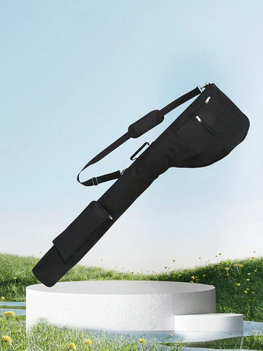 1pc Golf Club Rifle Bag, Foldable Golf Bag With Shoulder Strap, Excluding Other Accessories - Black - View 1