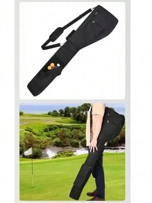 1pc Golf Club Rifle Bag, Foldable Golf Bag With Shoulder Strap, Excluding Other Accessories - Black - View 3