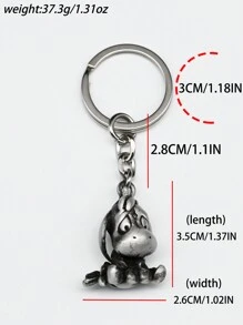 1個實心可愛的驢子吊墜,金屬驢子工藝車裝飾汽車吊墜雙用復古鑰匙扣裝飾系列