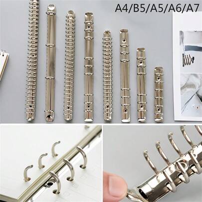 Fermaglio ad anello metallico argento per rilegatura di quaderni e agende A4, A5, B5, A6, A7, accessori per articoli scolastici, forniture scolastiche