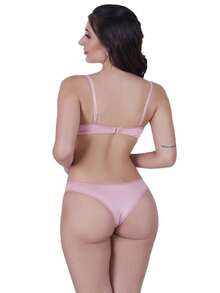 Conjunto De Lencería Básica Con Copa - Rosa Pálido - Ver 2