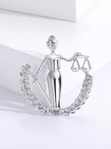 1pc Zinc Alloy Zodiac Sign Brooch - Silver - View 2