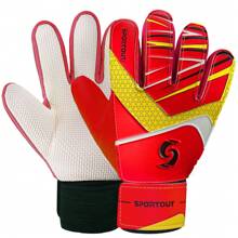 Goalkeeper Gloves, Football Gloves, Double-Layer Wrist Protection, Non-Slip Wear-Resistant Latex Material, Provides Protection To Prevent Injuries - Red - View 1