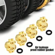 4/8 件輪胎氣門嘴蓋,帶有 O 型橡膠密封件的氣門嘴蓋,汽車、suv、自行車和自行車、卡車、摩托車、氣密密封防塵通用閥桿蓋