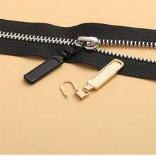 5pcS Detachable zipper head case Coat Shoes and boots Tool free replacement lockhead pendant head pull piece  Zipper head - wavy silver - View 5