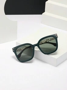 Gafas de moda para dama con lentes de color verde profundo - Verde militar - Ver 3
