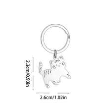 1 Pieza Llavero Con Diseño De Tigre De Dibujos Animados, Colgante De Mochila Y Llavero De Pareja - Plateado - Ver 3