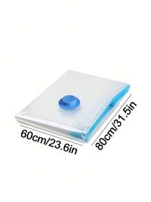 3个60cm * 80cm真空压缩收纳袋带泵，密封搬家袋适用于衣服毛衣毛毯被子家居空间，节省旅行整理空间，居家宿舍返校大学必备旅行收纳袋学生包套装衣物收纳盒衣柜收纳容器大容量收纳箱适用于卧室，可装毛毯床上用品棉被枕头玩具学校用品包 - 無色 - 查看 9