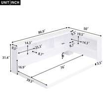Twin Size Wood Daybed Frames for Kids, Wood Floor Bed with Storage Cabinets and USB Ports, Floor Bed for Girls Boys, No Box Spring Required - White - View 7