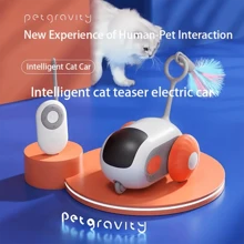 Interactive Cat Chasing Toys, Kitten Chaser Toys With Feather, Chasing Cat Toy For Kitty Exercise Puzzle Toys - Blue and White - View 7
