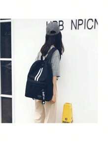 Mochila Moda De Viaje Para Estudiantes Universitarios - Negro - Ver 3