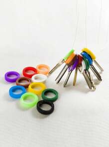 24 件硅胶弹性钥匙帽套装 灵活钥匙套 钥匙识别标签套 方便识别门钥匙圈（颜色随机）汽车配件 - 彩色 - 查看 4