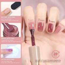 GAOY Rose Garden Jelly Gel Nail Polish of 6 Transparent Nude Red Pink Brown Colors Sheer Gel Polish Kit for Salon Gel Manicure and Nail Art DIY at Home - Vườn hoa hồng - Xem 5