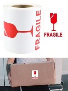 200/300cái Dễ vỡ Hình dán Cảnh báo Nhãn dán Mặt hàng Xử lý Với Quan tâm Cảnh báo Nhãn Phụ kiện Bày tỏ Nhãn mác Keo dán - Đỏ và trắng - Xem 4