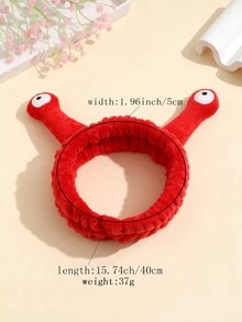 Headband And Hairband Solid Color Funny Eye Hairband Simple And Cute Face Wash Makeup Facial Spa Shower Shower Spa Hairband Female 1pc - Red - View 3