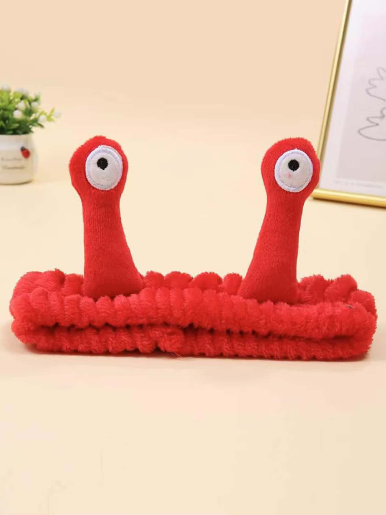 Headband And Hairband Solid Color Funny Eye Hairband Simple And Cute Face Wash Makeup Facial Spa Shower Shower Spa Hairband Female 1pc - Red - View 1
