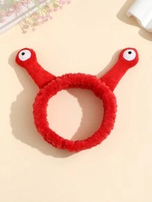 Headband And Hairband Solid Color Funny Eye Hairband Simple And Cute Face Wash Makeup Facial Spa Shower Shower Spa Hairband Female 1pc - Red - View 4