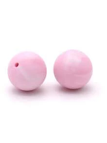 20入組15mm矽膠珠子,適用於嬰兒咬咬和diy珠寶製作,糖果色圓形散珠 - 彩色 - 查看 47