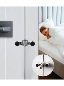 Upgraded Portable Door Lock Adjustable Anti-theft Lock For Safety Travel Door, Family, Hotel, Apartment, School Dormitory, Extra Privacy And Security Door - Silver - View 2
