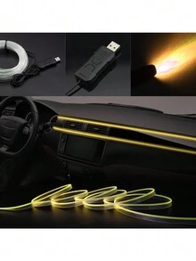 1 pieza Luz de ambiente automotriz con iluminación colorida USB - Multicolor - Ver 9