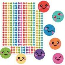 1200 Pegatinas De Emociones – 2,5 Cm De Diámetro, Caras Sonrientes, Neutras Y Tristes – Para Profesores Y Niños