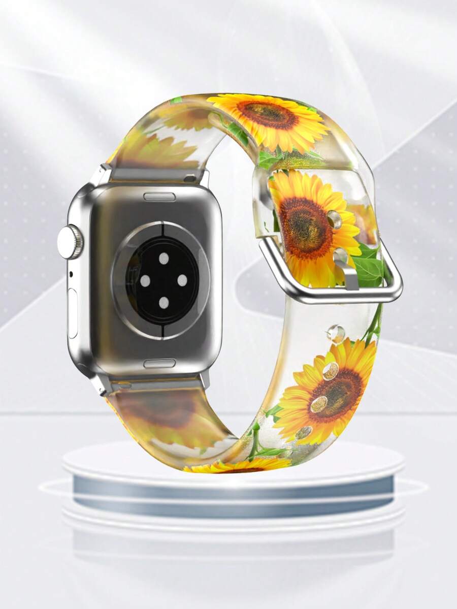 Banda De Reloj Transparente Con Diseño De Girasoles 8446 - Multicolor - Ver 1