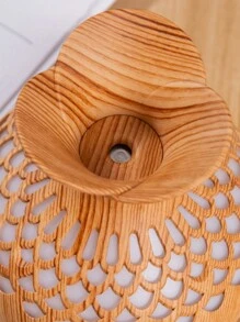 Flower Shaped Humidifier, Light Wood Grain Finish, Mini Size, Usb Powered, Quiet, 7 Colors, Air Purifying, For Home Office Desk