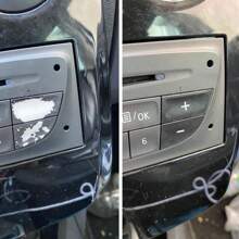 1pc 16-Key Car Interior Button Repair Sticker For Ac Audio Control Knob, Cd Button, Etc. - Black - View 5