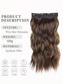 Vô hình Dây điện Nối tóc 20 Inch Bí mật Sợi tổng hợp Miếng tóc giả Với Trong suốt Dây điện Kích thước có thể điều chỉnh 4 Đảm bảo Clip Dài Dợn sóng Tóc xoăn Đối với phụ nữ Sử dụng hàng ngày ( Tối Nâu Ánh sáng Nâu ) - Màu dương cầm - Xem 4