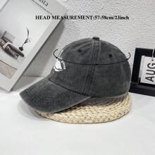 1pc Silly Goose Pattern Printed Washed Denim Baseball Cap For Men & Women, Fashionable & Personalized Hat Street