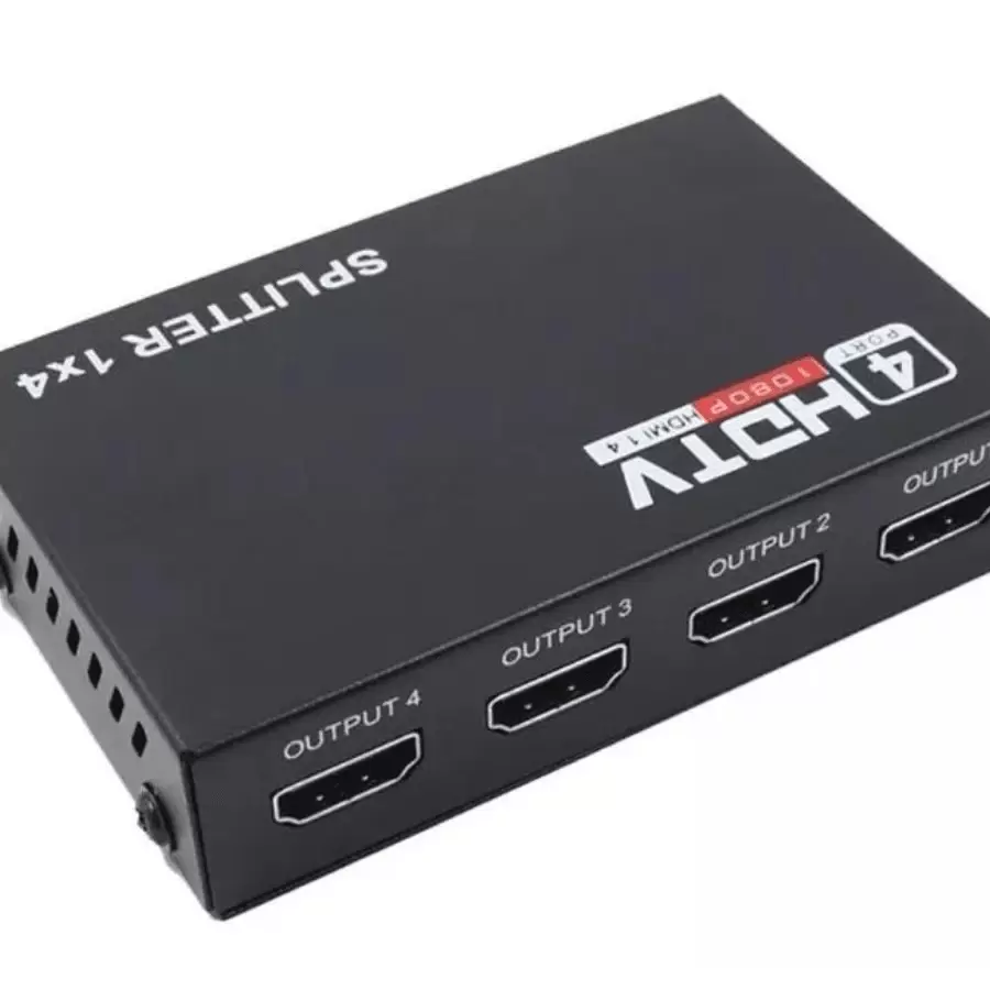 Distribuidor Divisor Splitter  1x4 1.4v Full Hd 3d 1080p - Preto - Visão 1