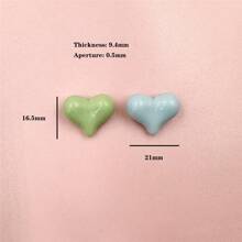 20顆瑪卡龍亞克力心形散珠16.5x21mm,diy手工手鍊鑰匙扣珠寶配件 - 16.5*21毫米 - 查看 2
