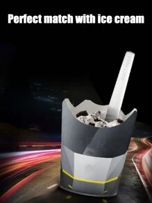 1pc Style Spoon, McFlurry Spoon, 304 Stainless Steel Spoon, Highly Attractive Spoon With Exquisite Gift Box - Silver - View 6